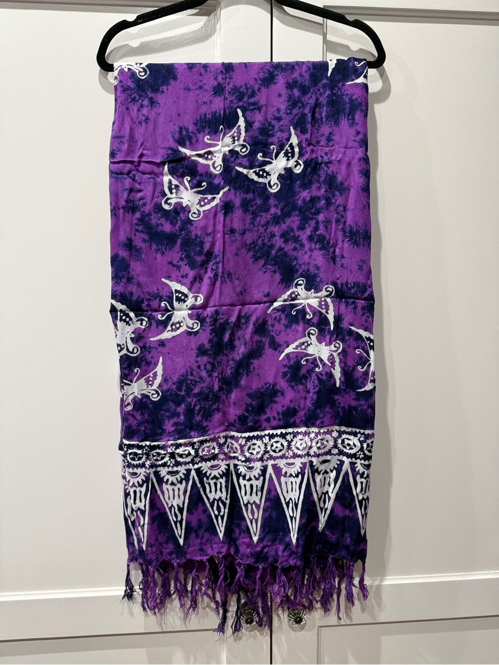 Purple Tie-Dye Butterfly Batik Sarong Pareo